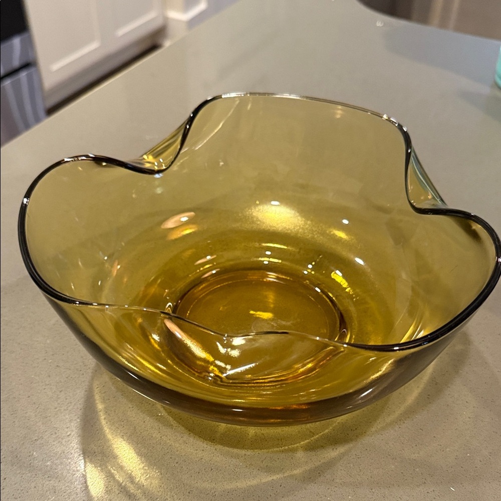 Amber Glass Bowl